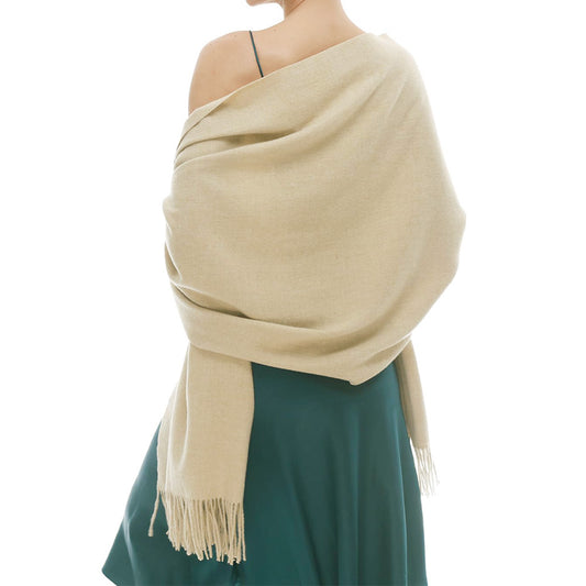 Winter Scarf for Women Shawls Wraps for Evening Dresses Large Warm Soft Scarves-Beige