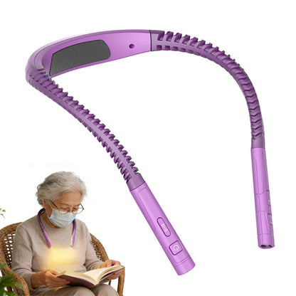 LED Book Light Adjustable Brightness Neck Reading Light for Knitting Repairing-Purple