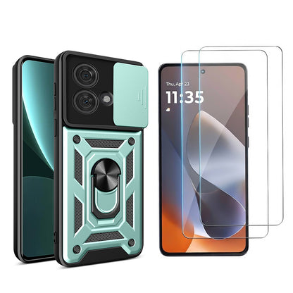 Phone Case Tempered Glass Screen Protector for Moto G86 Power Green