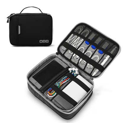 Electronic Organizer Travel Case Cable Organizer Bag For Travel Essentials-Black