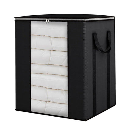 Blanket Storage Bag Extra Large Moving Clothes and Toy Foldable Container 120L-Black