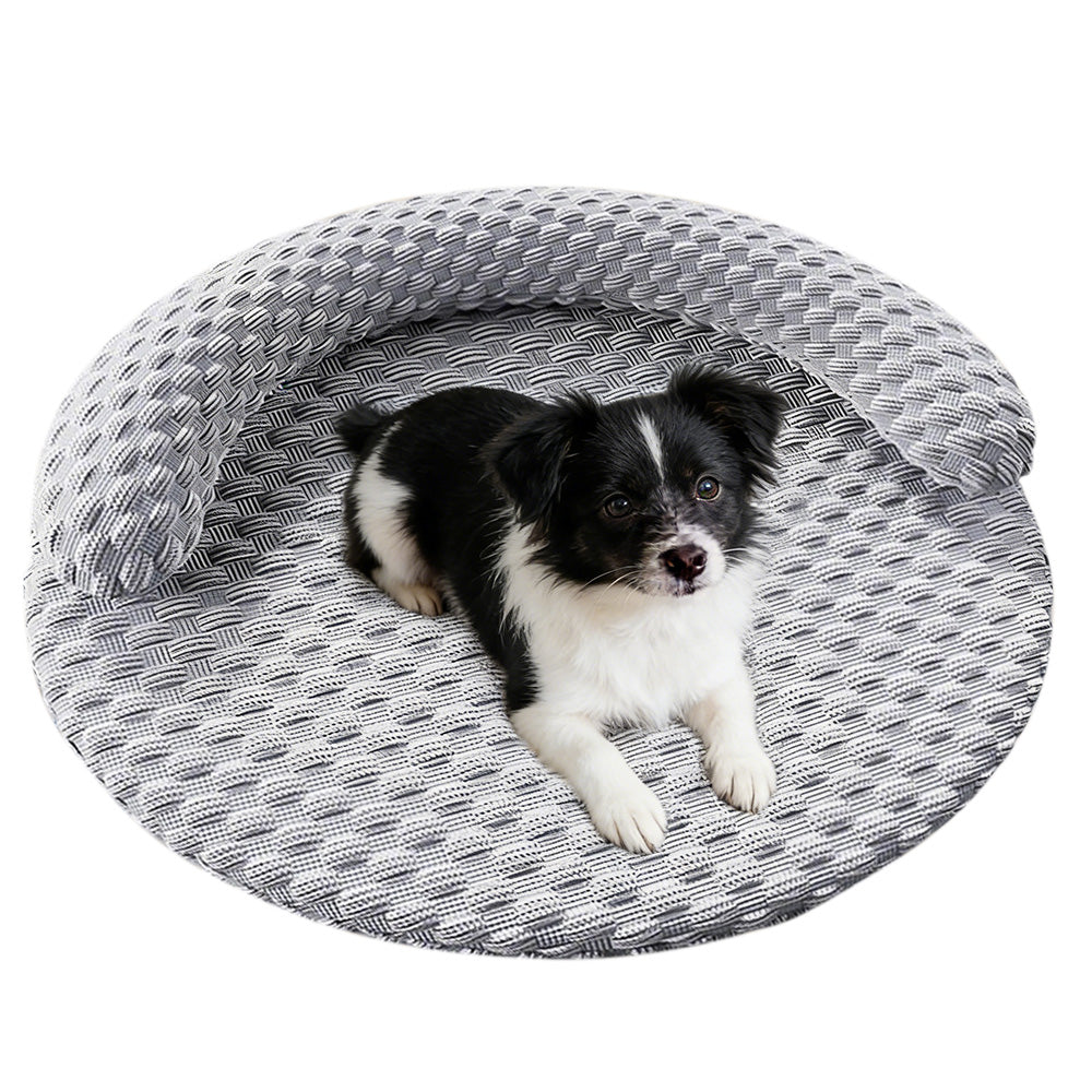 Washable Cooling Pet Bed with Removable Cover for Dogs and Cats-Grey