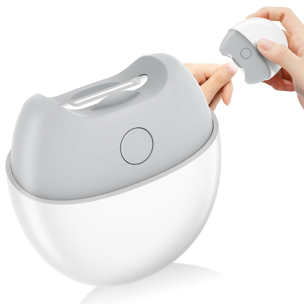 Electric Automatic Nail Clipper With Light And Nail Scraps Storage For Adult-White