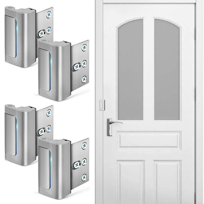 4 Pack Home Security Door Lock Door Reinforcement Lock -Silver