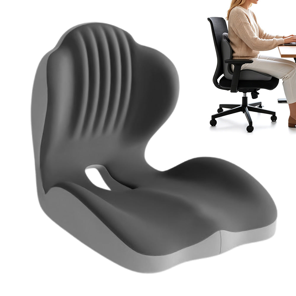 Ergonomic Back Hip Support Cushion For Office Chair And Car Seat-Grey