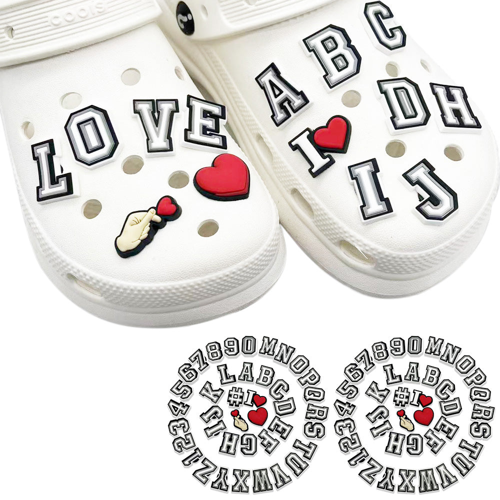 80Pcs Alphabet Number Shoe Charms PVC Letter Decorations for Perforated Garden Clogs