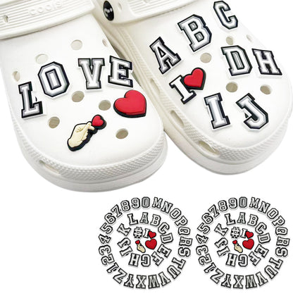 80Pcs Alphabet Number Shoe Charms PVC Letter Decorations for Perforated Garden Clogs