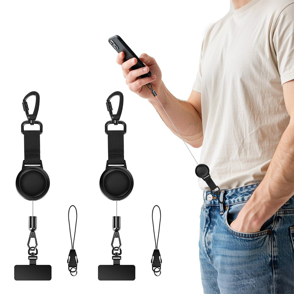 2Pcs Retractable Phone Holder Locking Carabiner 360 Degree Swivel for Sports