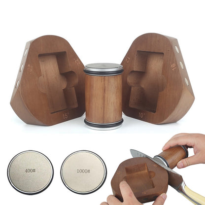 400 Grit Rolling Knife Sharpener with 6 Angles Magnetic Base for Kitchen Knives