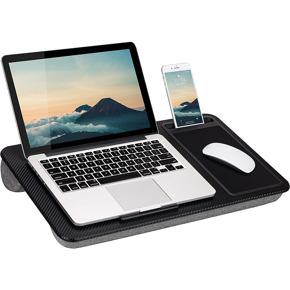 Laptop Lap Desks for Adults Portable Laptop Desk with Mouse Pad and Phone Holder-Black