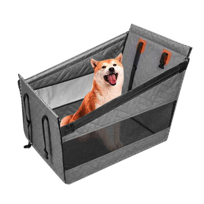 Dog Car Seat with Hard Bottom - Grey