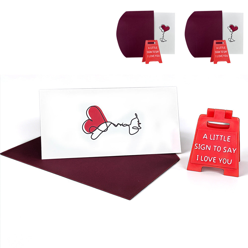 2Pcs A Little Sign to Say I Love You Mini Ornament Plaque for Home Desk Decoration