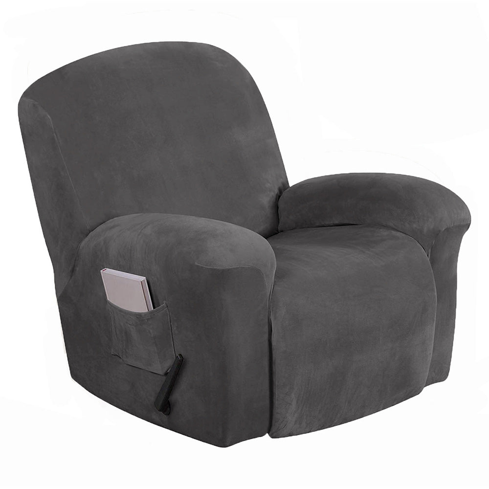 4Pcs Recliner Chair Cover Stretch Sofa Slipcover Separate Couch Covers-Grey
