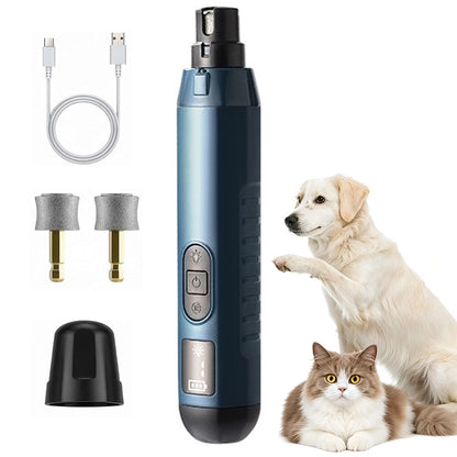 Electric Pet Nail Grinder for Dogs Cats with 5 Speeds LED Light Super Quiet-Blue