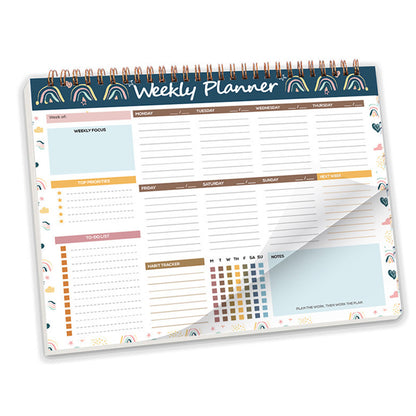 Weekly To Do List Notepad Undated Planner With 52 Sheets Weekly Planner-Navy