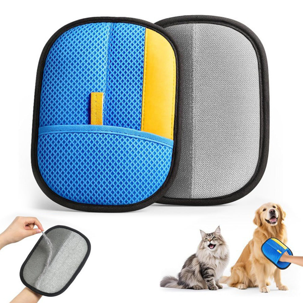 2Pcs Pet Hair Remover Gloves Cats Dogs Hair Remover for Laundry Couch Furniture Carpet-Blue