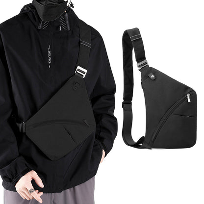 Anti-Theft Travel Left Chest Pack Crossbody Bag Sling Bag for Bicycle Sport Black
