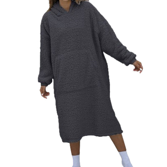 Reversible Wearable Blanket Plush Warm Cozy Blanket One Size Fits All Gray