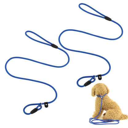 2 Pack 140cm Nylon Slip Lead Dog Leash P Chain Pet Training Rope Blue
