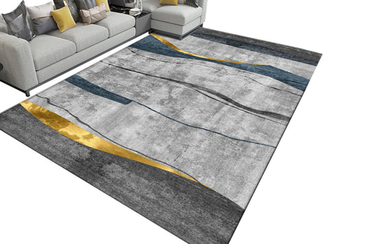 Large Floor Carpet Mat Outdoor Patio Flooring Over Grass Rug Anti-Slip for Bathroom -Curved Lines