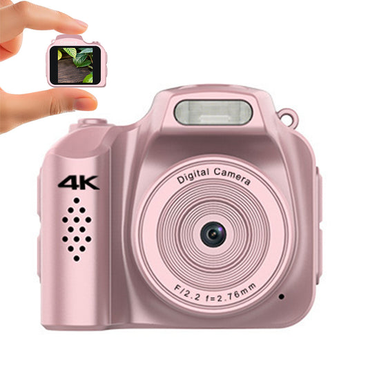 Mini Keychain Camera 4K Digital Camera Pocket-Sized Camera for Birthdays Gifts -Pink