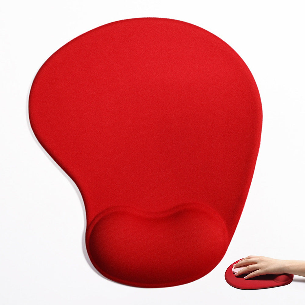Non Slip Ergonomic Mouse Pad With Wrist Rest Silicone Wrist Support Mouse Mat For Computer-Red
