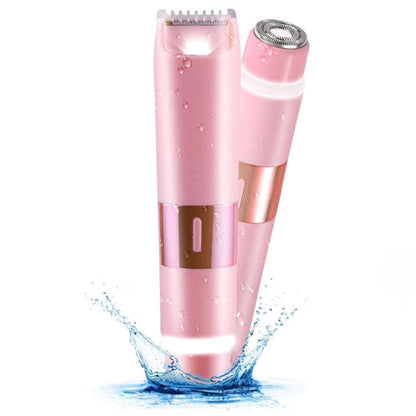 Dual Head Electric Hair Shaver for Women Painless Bikini Trimmer for Leg Arm Body Face Pink