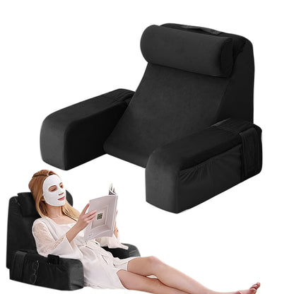 Adjustable Detachable Backrest Reading Pillow for Sitting in Bed-Black