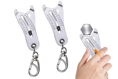 2Pcs Portable Precise Thread Size Checker Keychain Thread Size Verification Tool