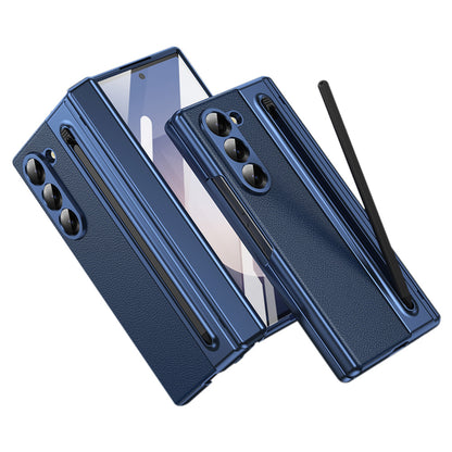 Phone Case for Samsung Z Fold 7 with Pen Holder Full Coverage Hinge Protection-Blue