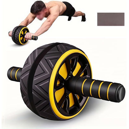 Wide Ab Roller Wheel for Home Gym Core Training-Yellow