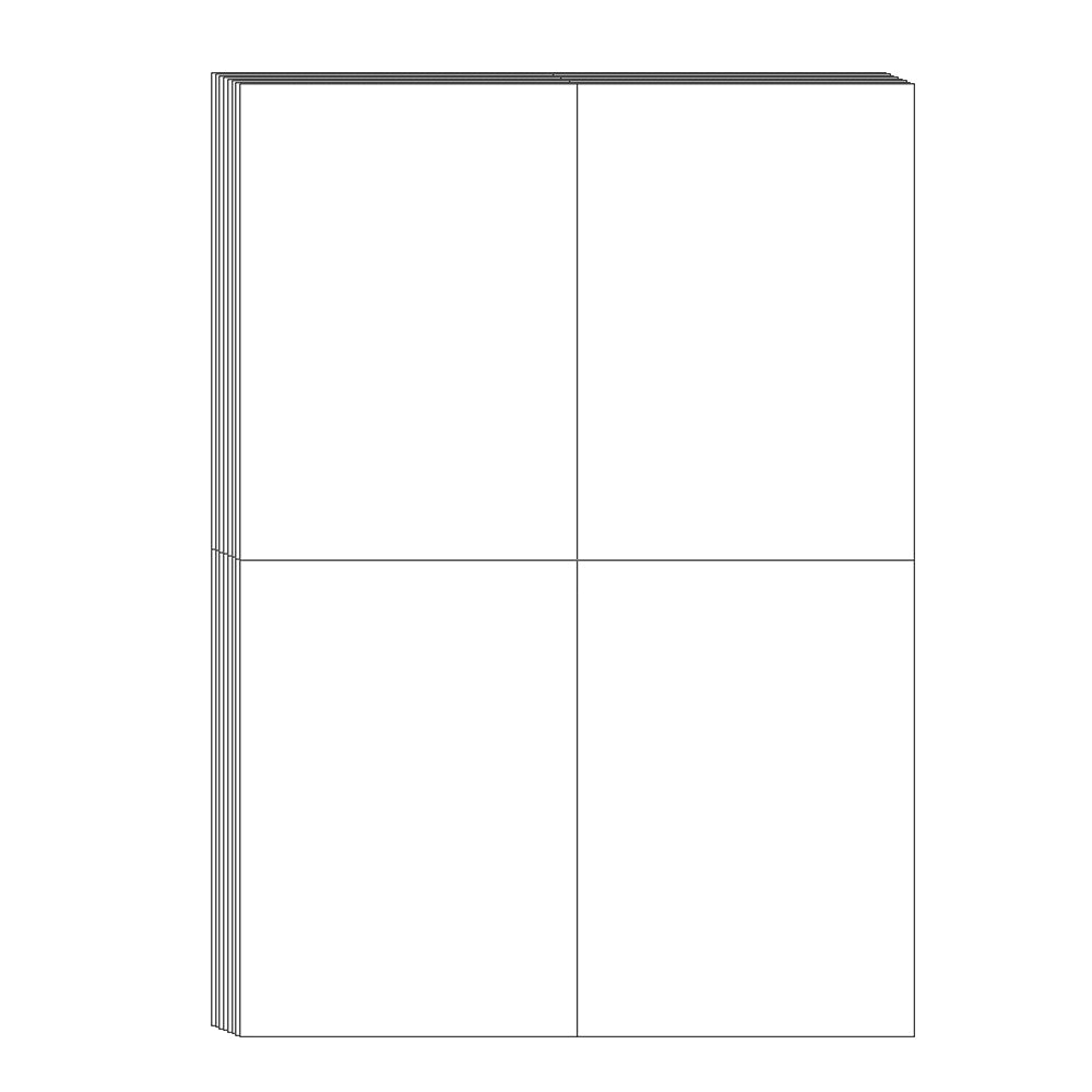 100 Sheets A4 Printable Label Sheets 4 Per Sheet Self-Adhesive Sticker Paper