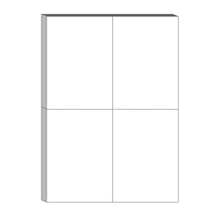 100 Sheets A4 Printable Label Sheets 4 Per Sheet Self-Adhesive Sticker Paper