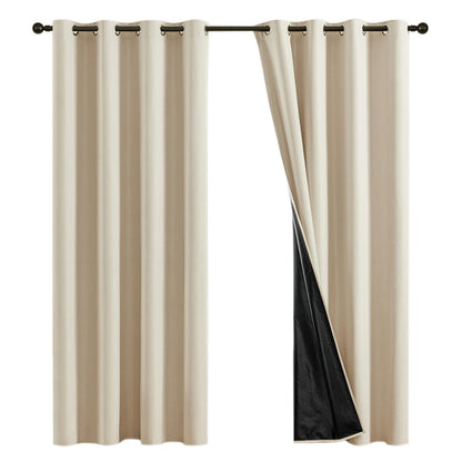 2 Pack 100 Percent Blackout Curtains - Beige