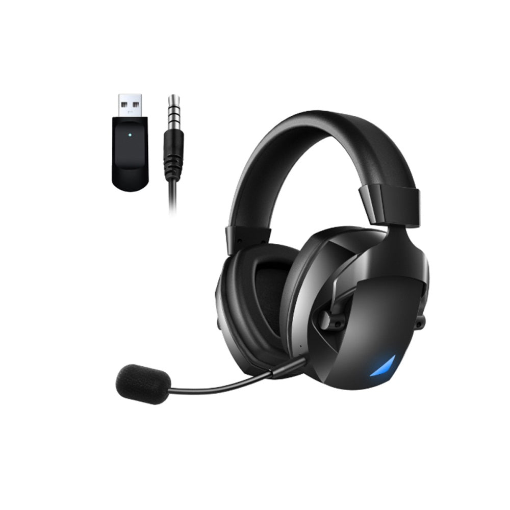 Wireless Gaming Headset Bluetooth 5.3 Wireless Gaming Headphones Detachable Flexible Microphone-Black