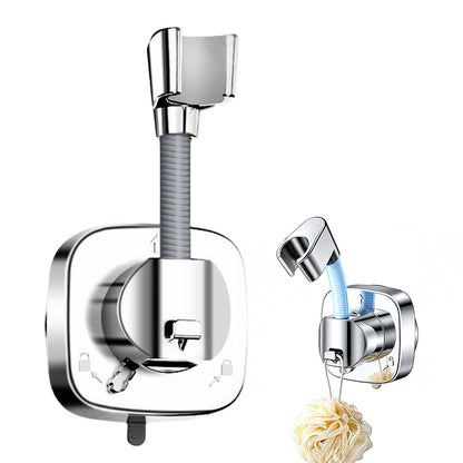 Detachable Suction Cup Shower Head Holder for Bathroom Bathtub Rental-Silver