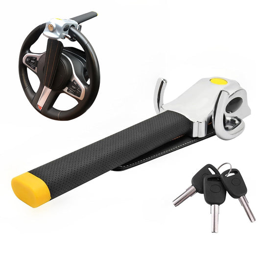 Universal Steering Wheel Lock Anti Theft Device for Cars-Silver
