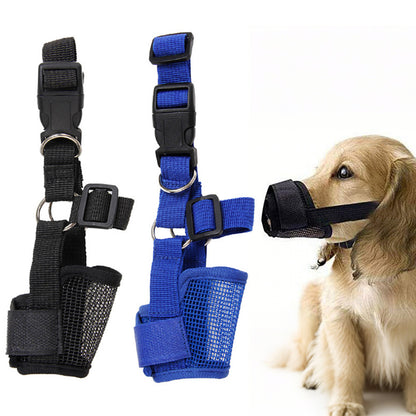 2Pcs Dog Muzzle Anti Bite Chewing Mesh Mask Training for Small Medium Large Dogs-Blue