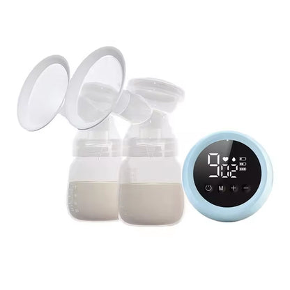 Electric Dual Breast Pump LCD Display Breastfeeding Pump 3 Modes Nursing Breast Milk Pump Blue