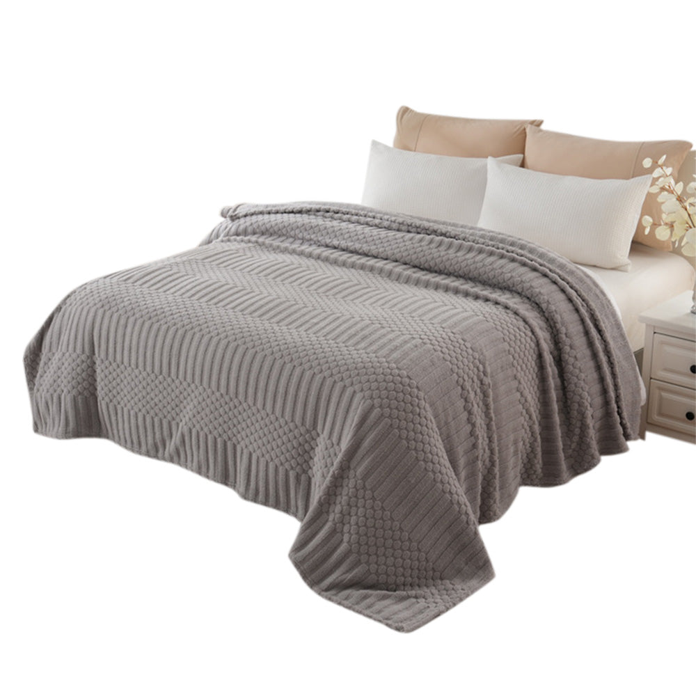 Soft Fluffy Fleece Throw Blanket for Sofa Couch Bed Living Room All Season Cozy-Grey