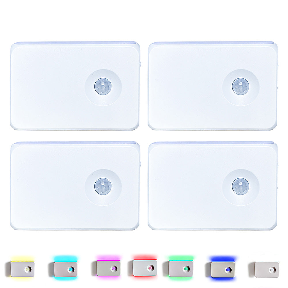 4Pcs Motion Sensor Night Light Stair Lights Indoor for Hallway Stairway-RGB