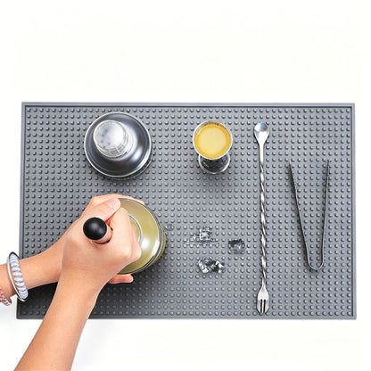 Bar Mat Non Slip Drying Mat for Countertops PVC Bar Service Mat Home Bar-Grey