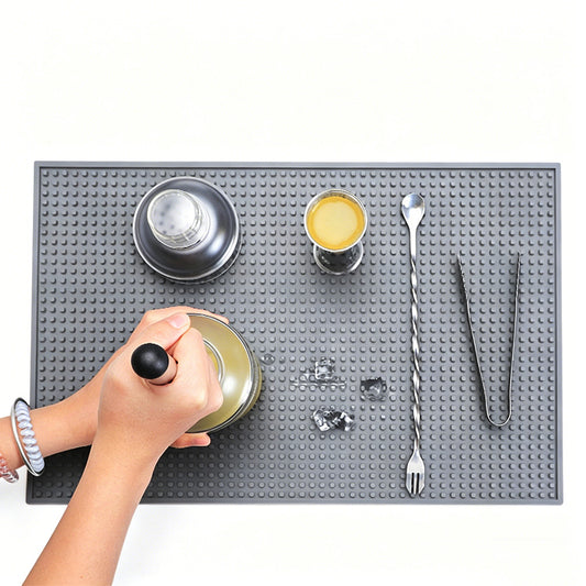 Bar Mat Non Slip Drying Mat for Countertops PVC Bar Service Mat Home Bar-Grey