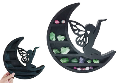 Wooden Shelf Halloween Crystal Display Shelf Decor-Fairy