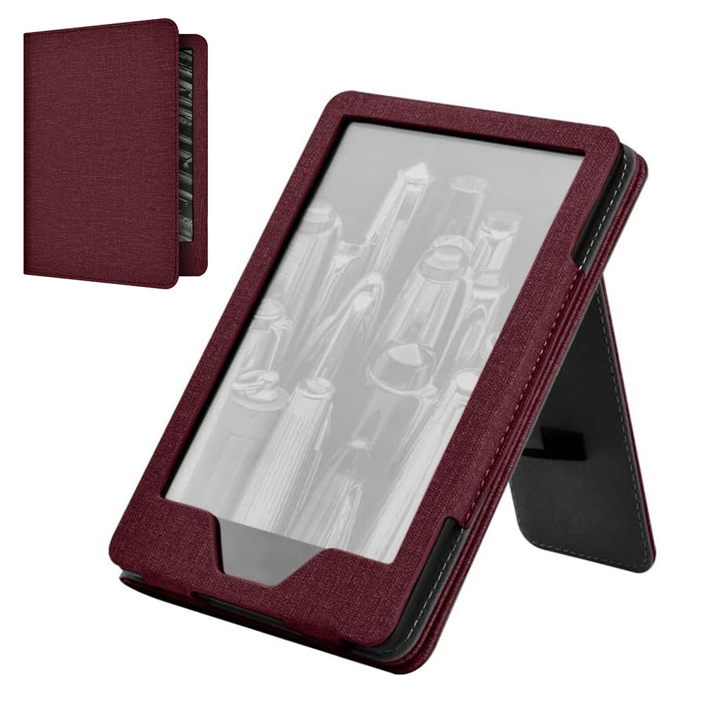 Protective Case with Stand for Kindle Paperwhite 12th Gen 2024 7 Inch-Wine Red