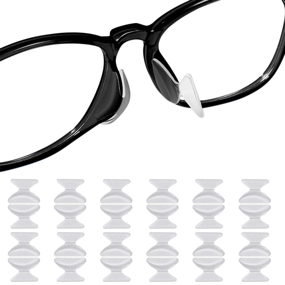 12 Pairs Eyeglass Nose Pads - Clear