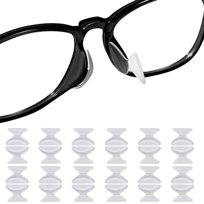 12 Pairs Eyeglass Nose Pads - Clear