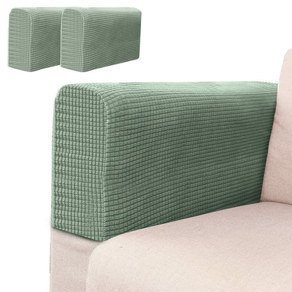 2PCS Universal Chair Arm Protector Covers Armchair Slipcovers Furniture Protector-Light Green