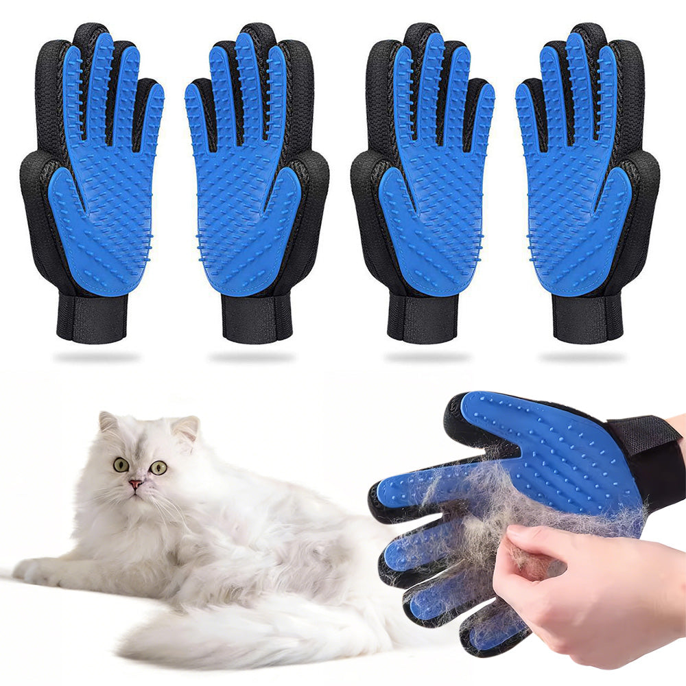 2 Pair Pet Grooming Gloves for Cats and Dogs Hair Removal and Massage