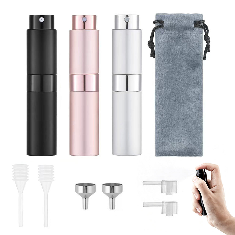 3Pcs 8ml Perfume or Cologne Travel Refillable Spray Bottle